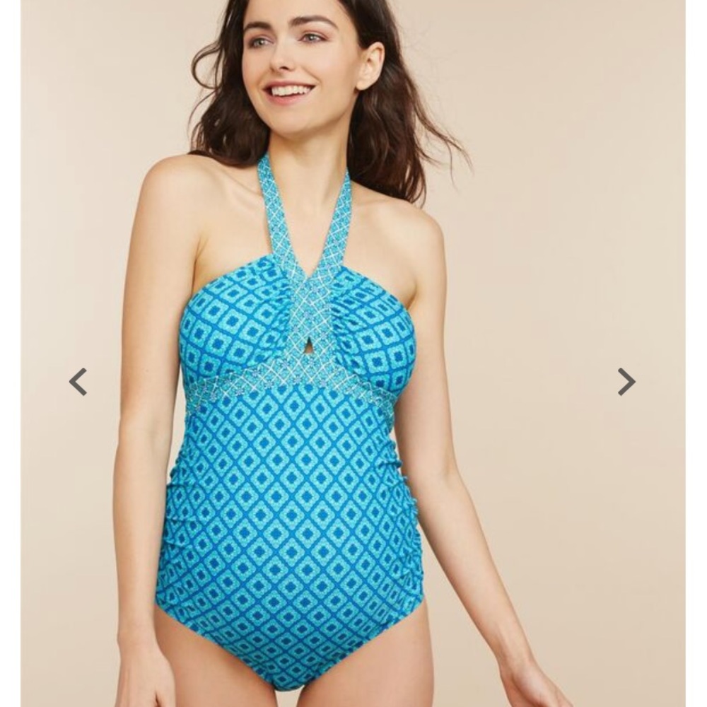 Halter Maternity One Piece Swimsuit UPF 50+